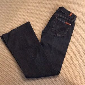 7 for all Mankind flare dojo dark wash jeans